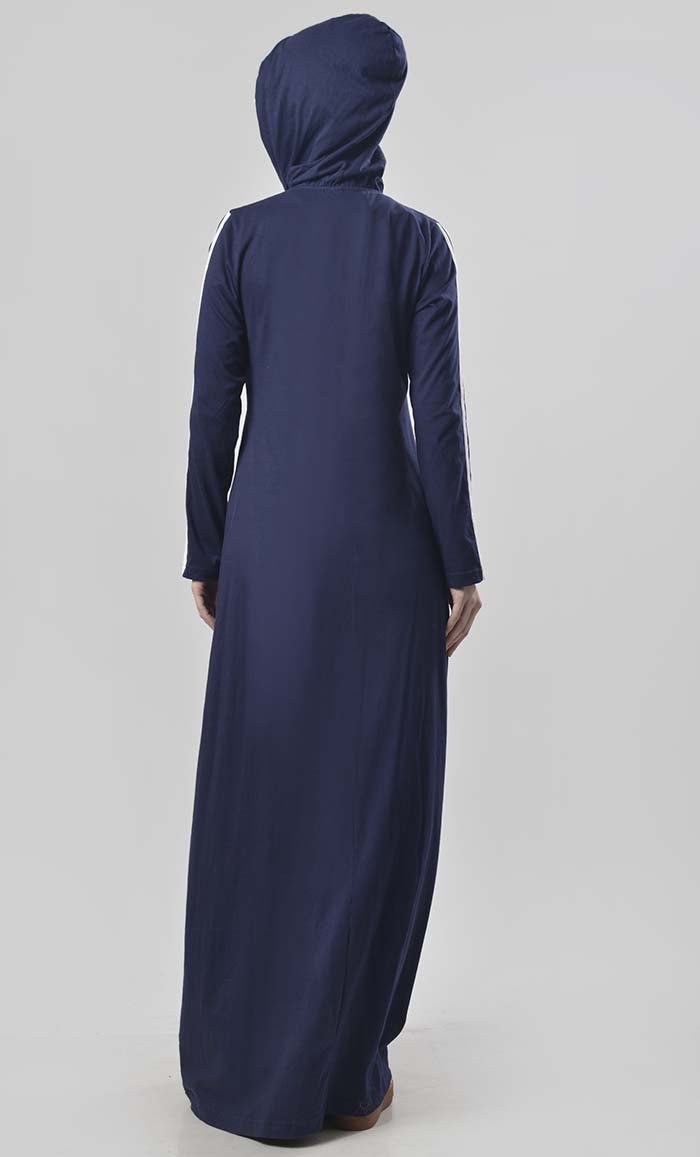 Navy Jersey Sportswear Abaya Dress