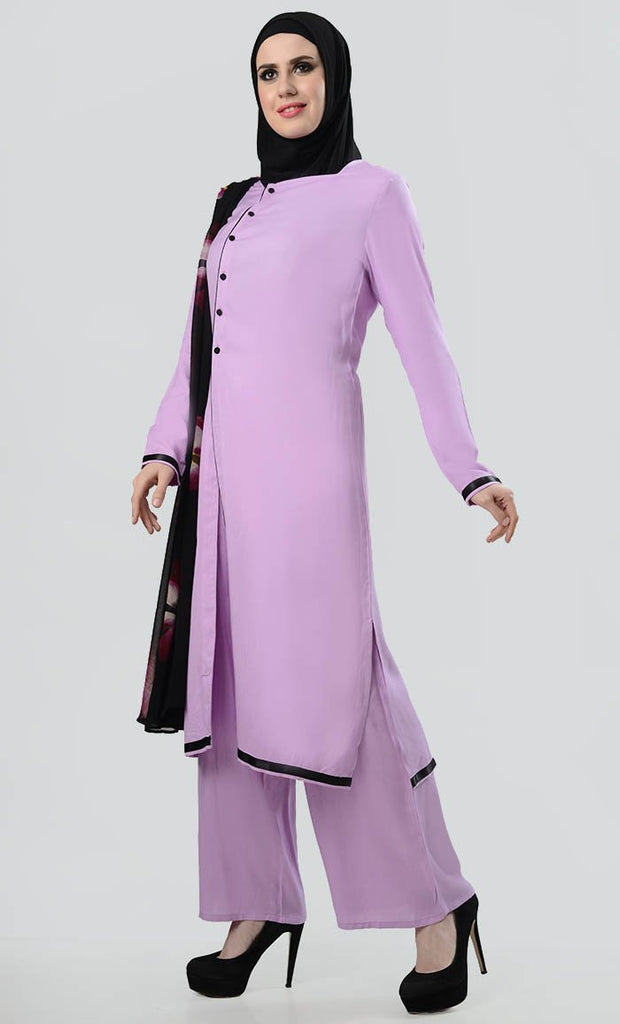 Everyday Staple With Print 3Pc Suit Set - Lavender - EastEssence.com
