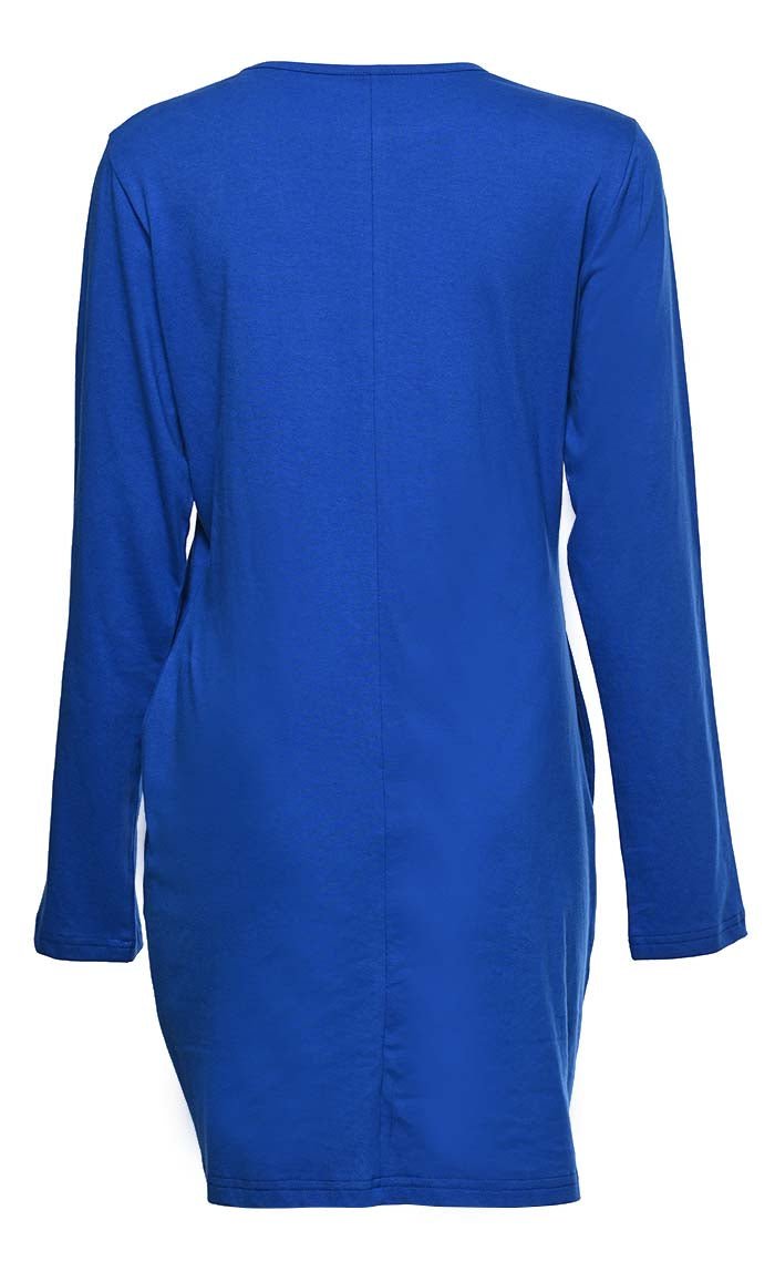 Everyday Wear Basic Dark Blue Ruched Detailing Tunic - EastEssence.com