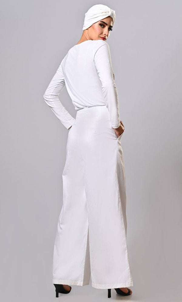 Everyday wear comfortable Islamic modest twill pants with pockets - EastEssence.com