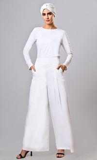 Everyday wear comfortable Islamic modest twill pants with pockets - EastEssence.com