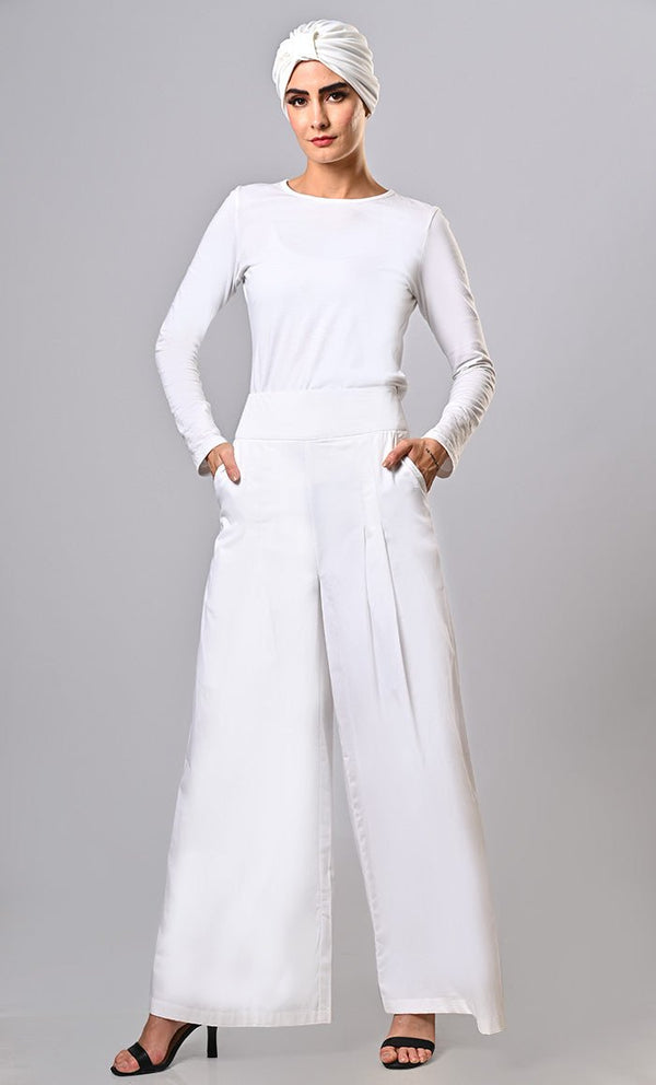 Everyday wear comfortable Islamic modest twill pants with pockets - EastEssence.com