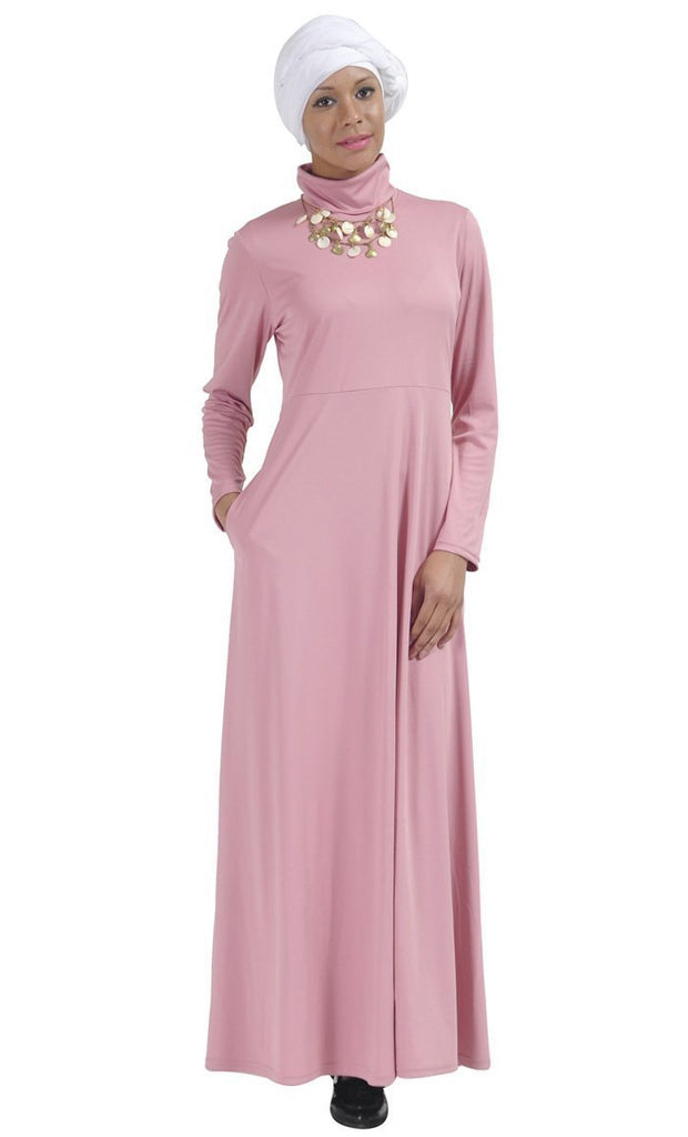 Everyday wear turtle neck casual abaya dress - EastEssence.com