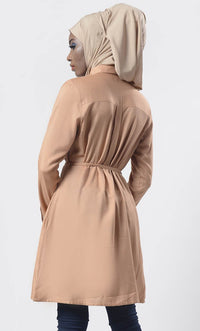 Everydaywear Front Open Down Button Long Tunic - EastEssence.com