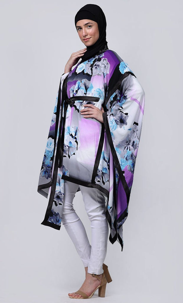 Everydaywear Kaftan Style Printed Tunic With Loose Belt - EastEssence.com