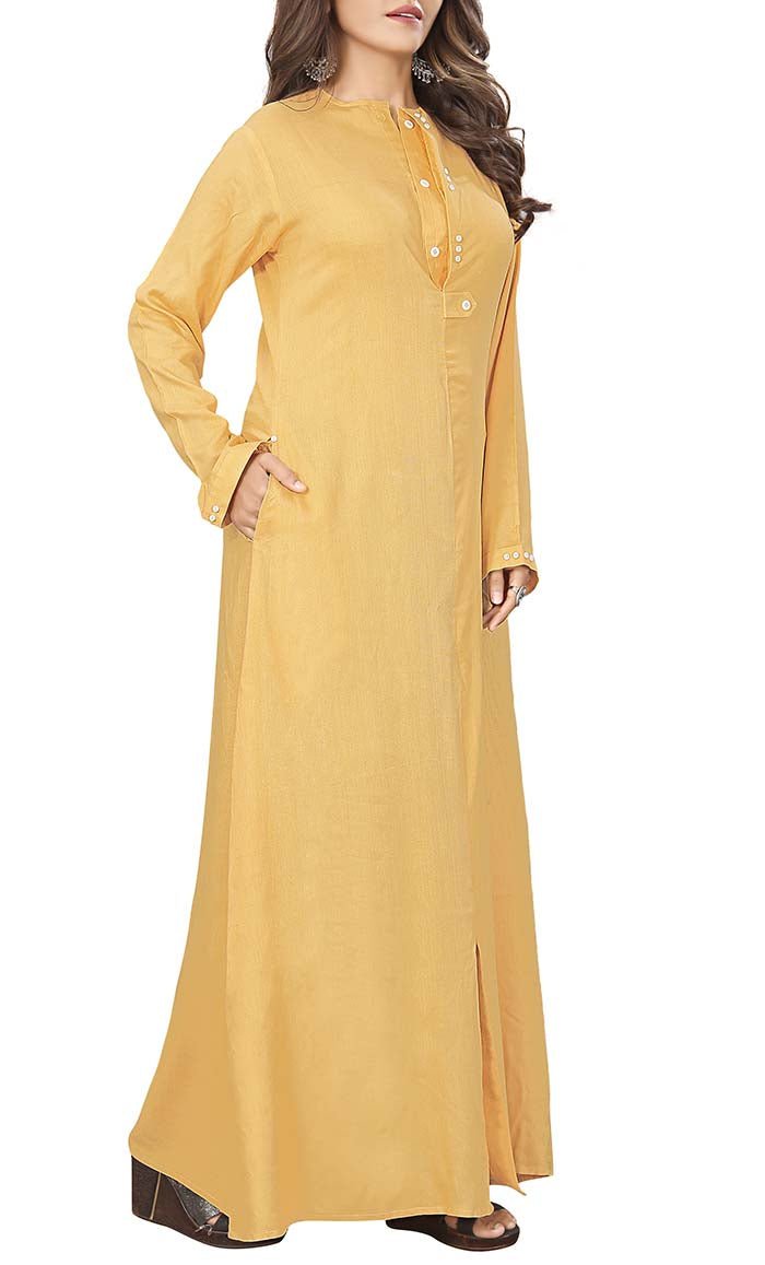 Soft Rayon Double Placket Detailing Abaya