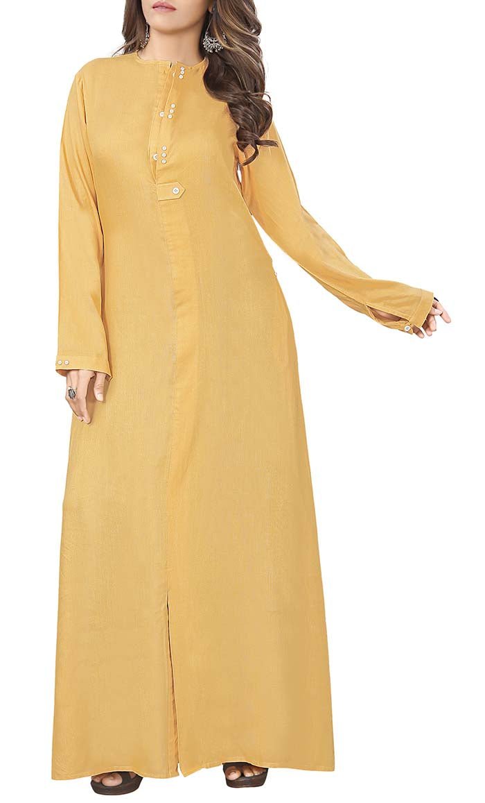 Soft Rayon Double Placket Detailing Abaya