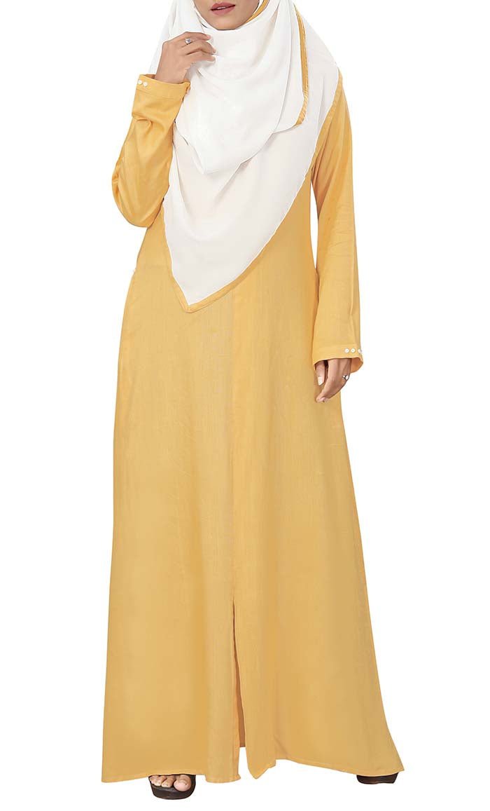 Soft Rayon Double Placket Detailing Abaya