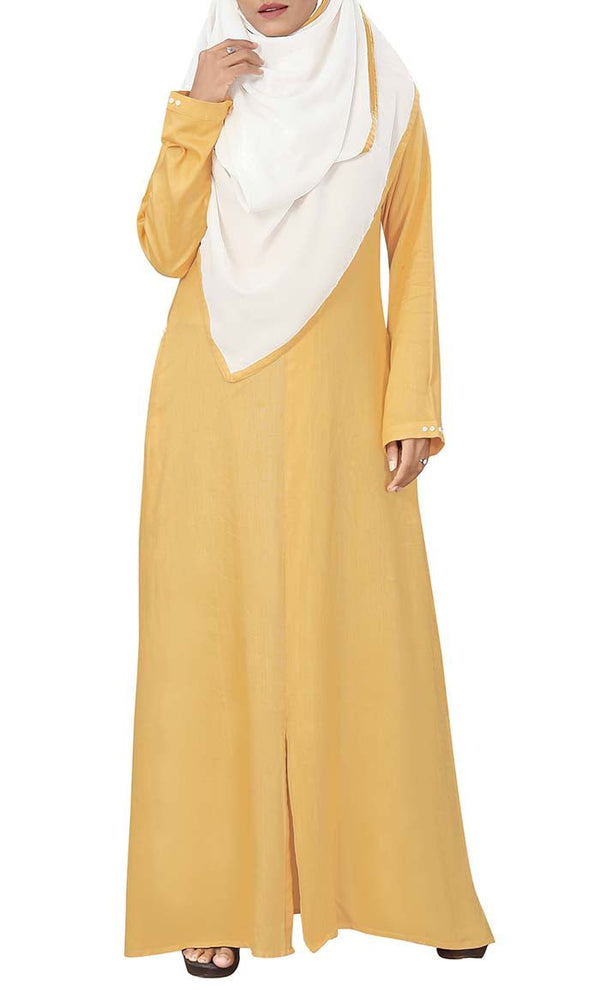 Soft Rayon Double Placket Detailing Abaya