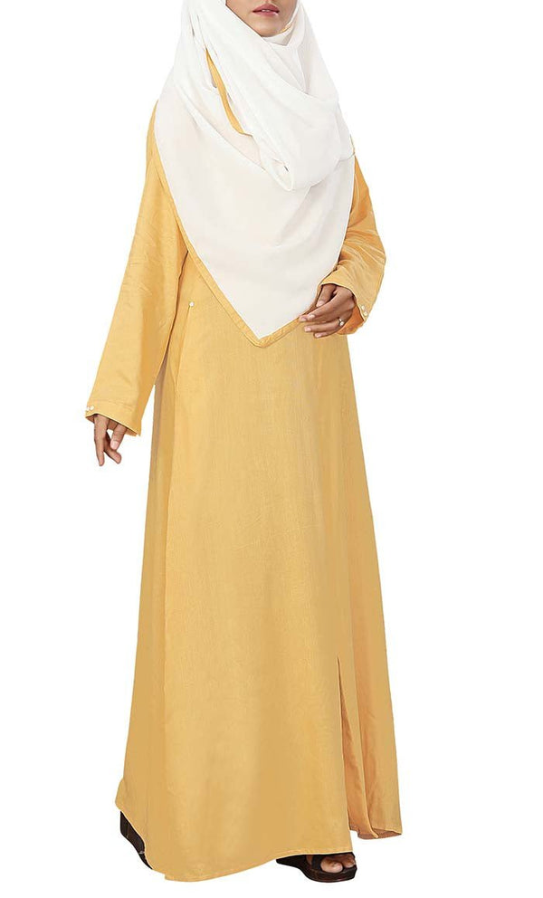 Soft Rayon Double Placket Detailing Abaya