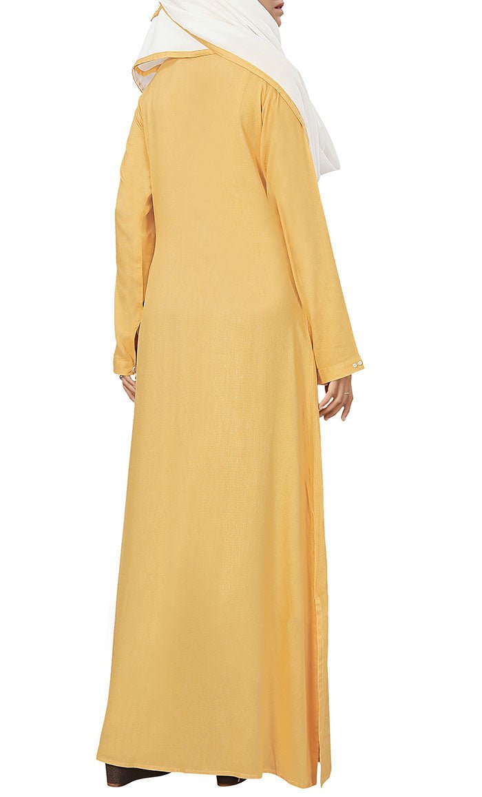 Soft Rayon Double Placket Detailing Abaya