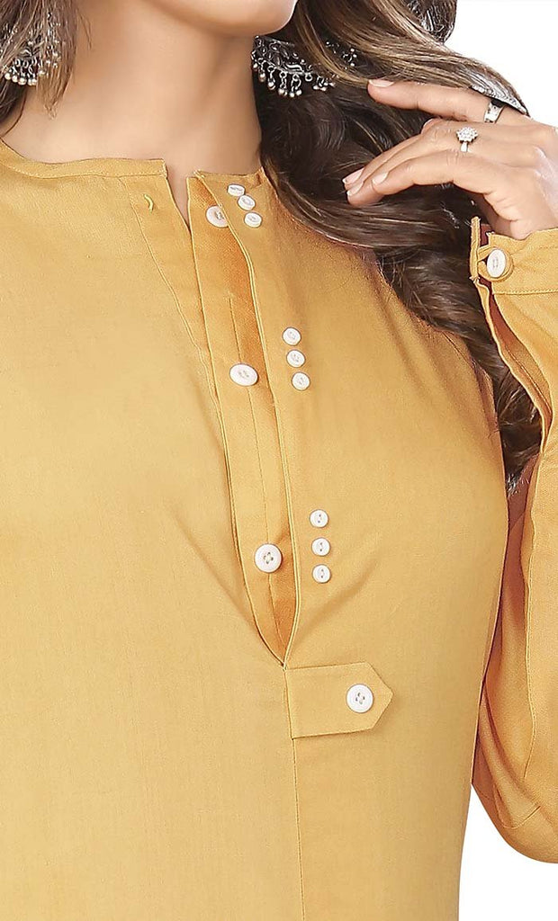Everydaywear Soft Rayon Double Placket Detailing Abaya With Pockets - EastEssence.com