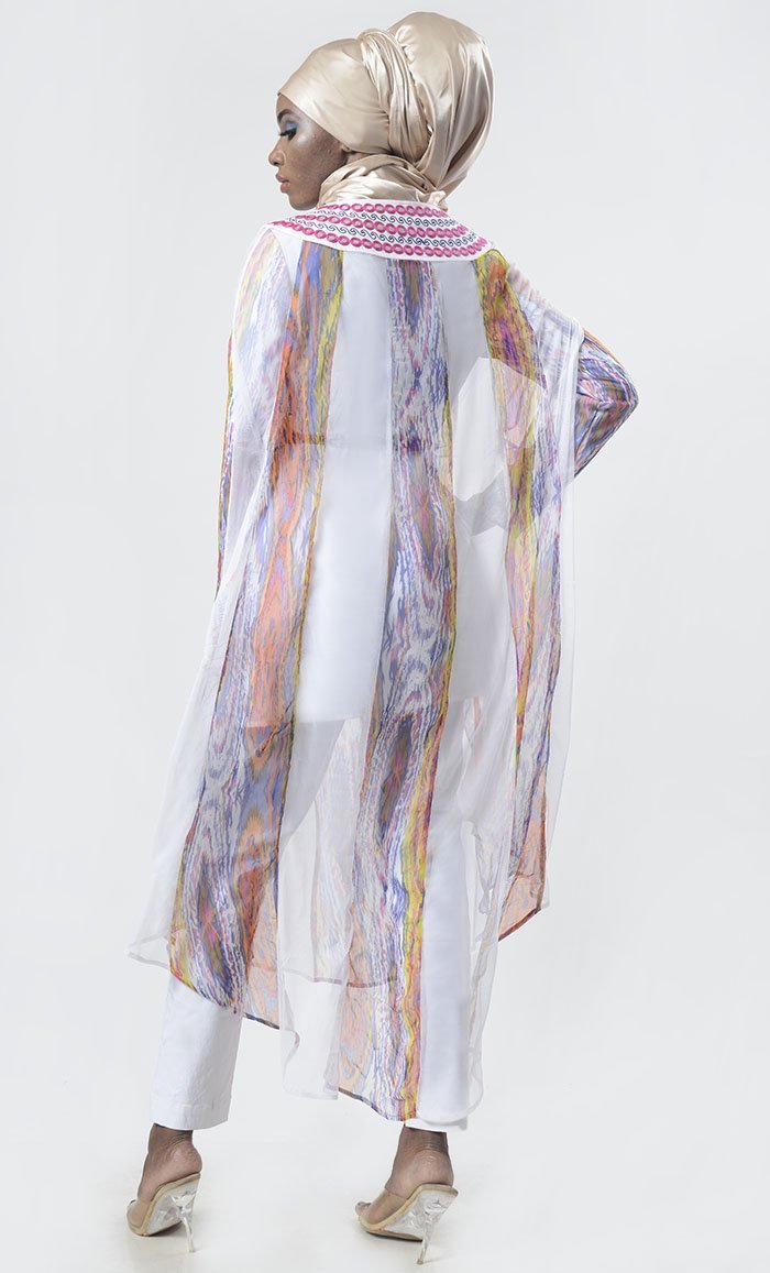 Exclusive Chiffon Printed Long Tunic - EastEssence.com
