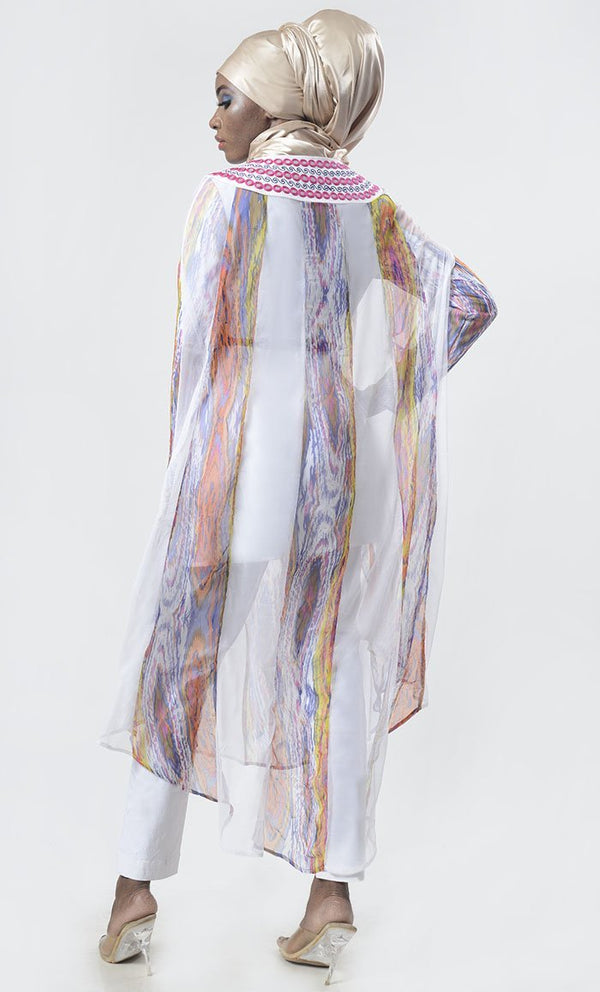 Exclusive Chiffon Printed Long Tunic - EastEssence.com