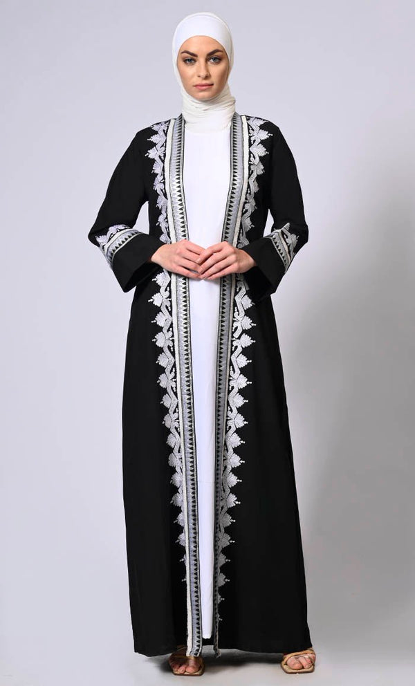 Women's Black Intricate Aari Embroidered Shrug