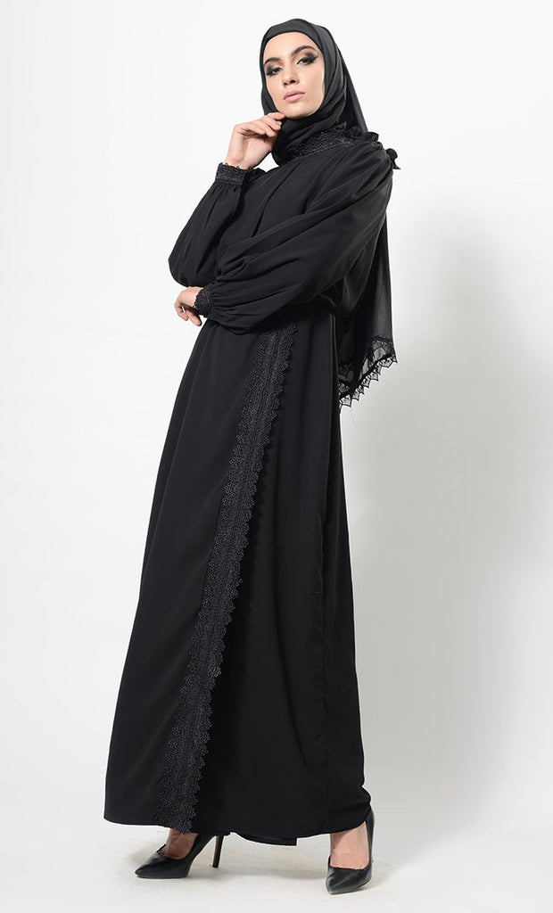 Eyes on Sleeve abaya + Free Hijab - EastEssence.com