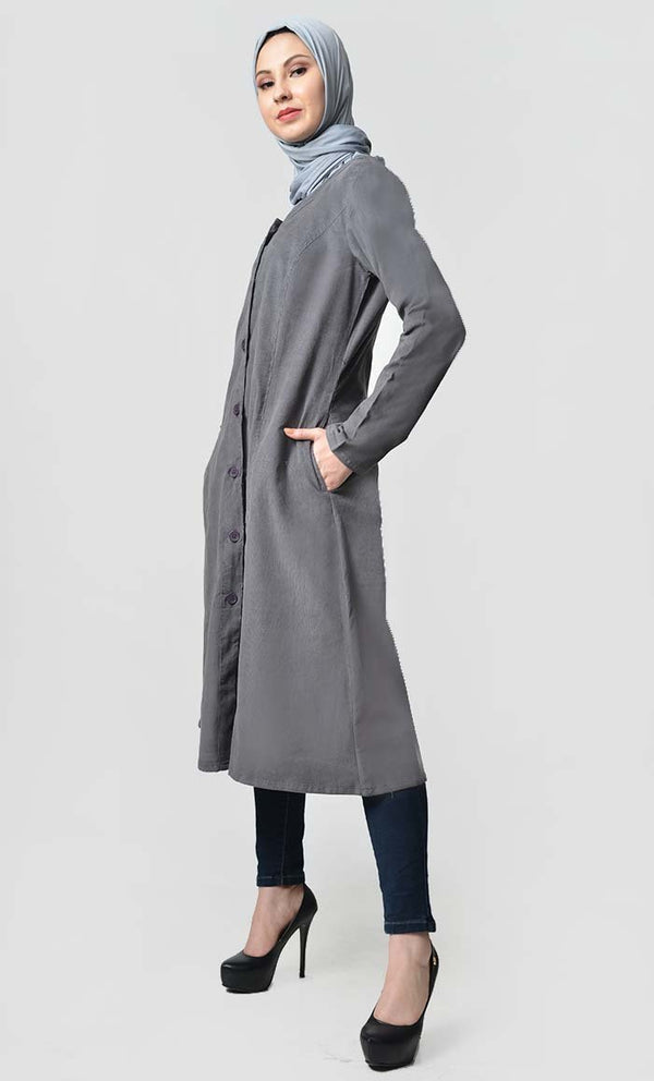 Fall buttondown corduroy tunic - EastEssence.com