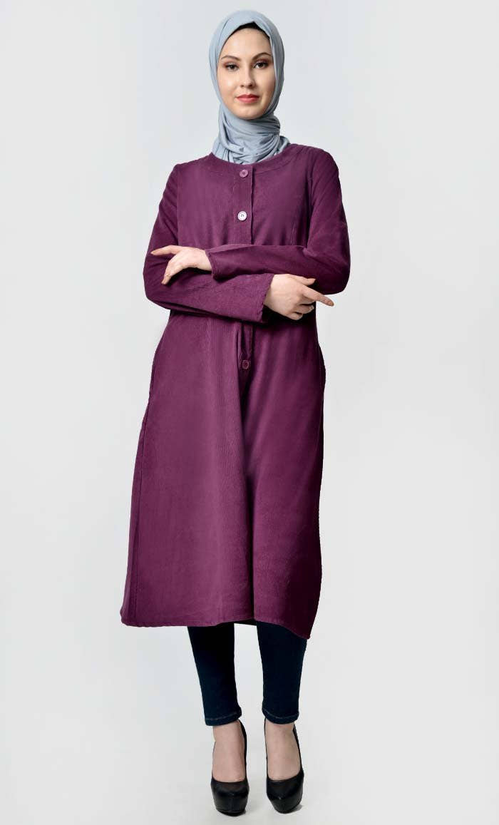 Fall buttondown corduroy tunic - EastEssence.com