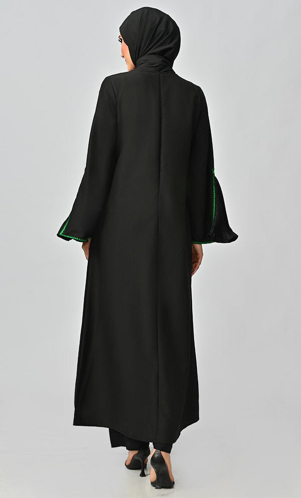 Fara Green Islamic Embroidered Abaya
