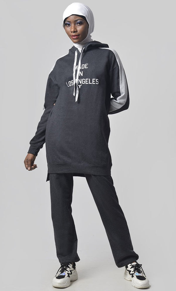 Fleece Hooded Sportswear Set - EastEssence.com