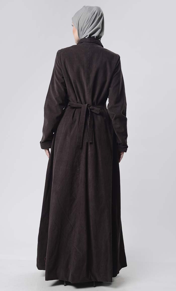 Front Bouble Side Button Corduroy Layer Jacket - EastEssence.com