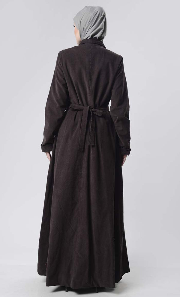 Front Bouble Side Button Corduroy Layer Jacket - EastEssence.com