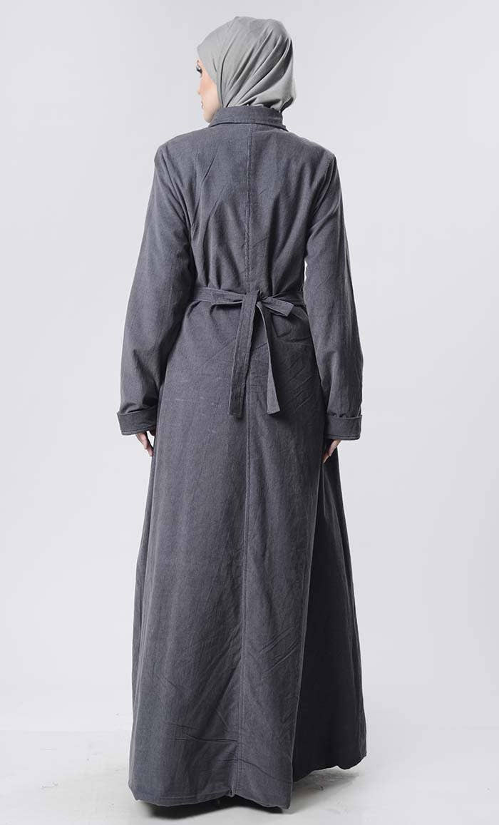 Front Double Side Button Corduroy Layer Jacket