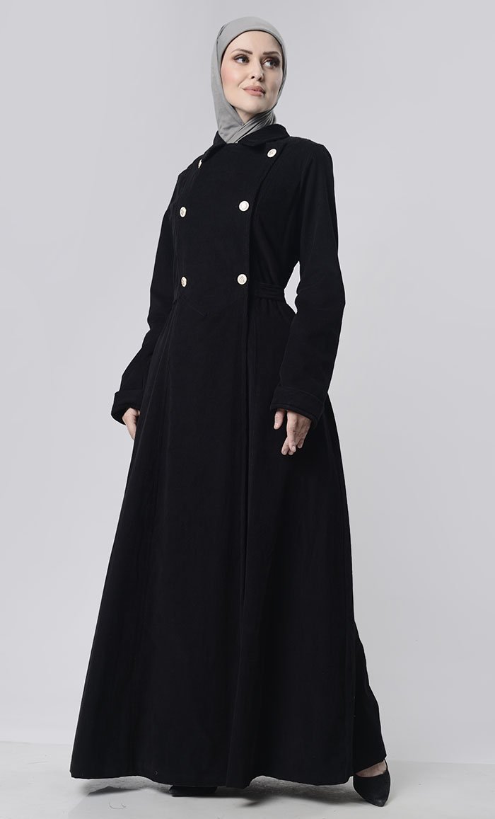 Front Bouble Side Button Corduroy Layer Jacket - EastEssence.com