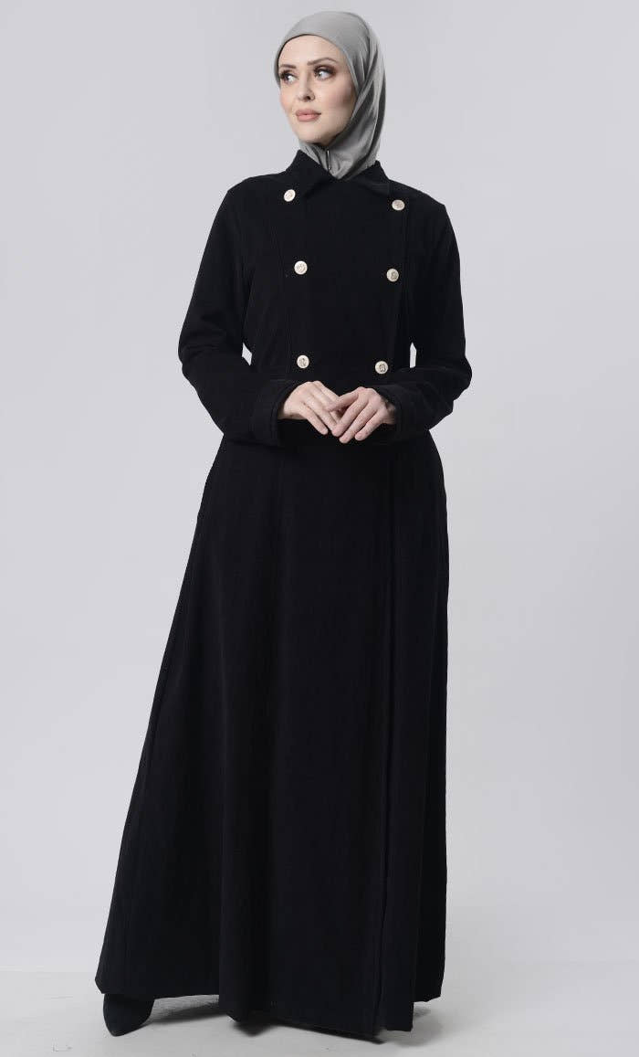 Front Bouble Side Button Corduroy Layer Jacket - EastEssence.com