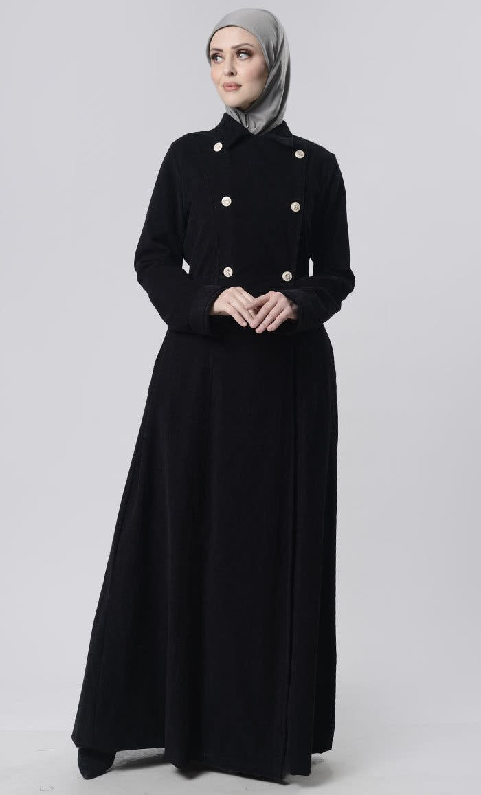 Front Double Side Button Corduroy Layer Jacket