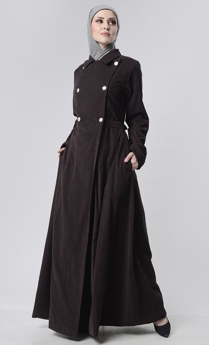 Front Bouble Side Button Corduroy Layer Jacket - EastEssence.com