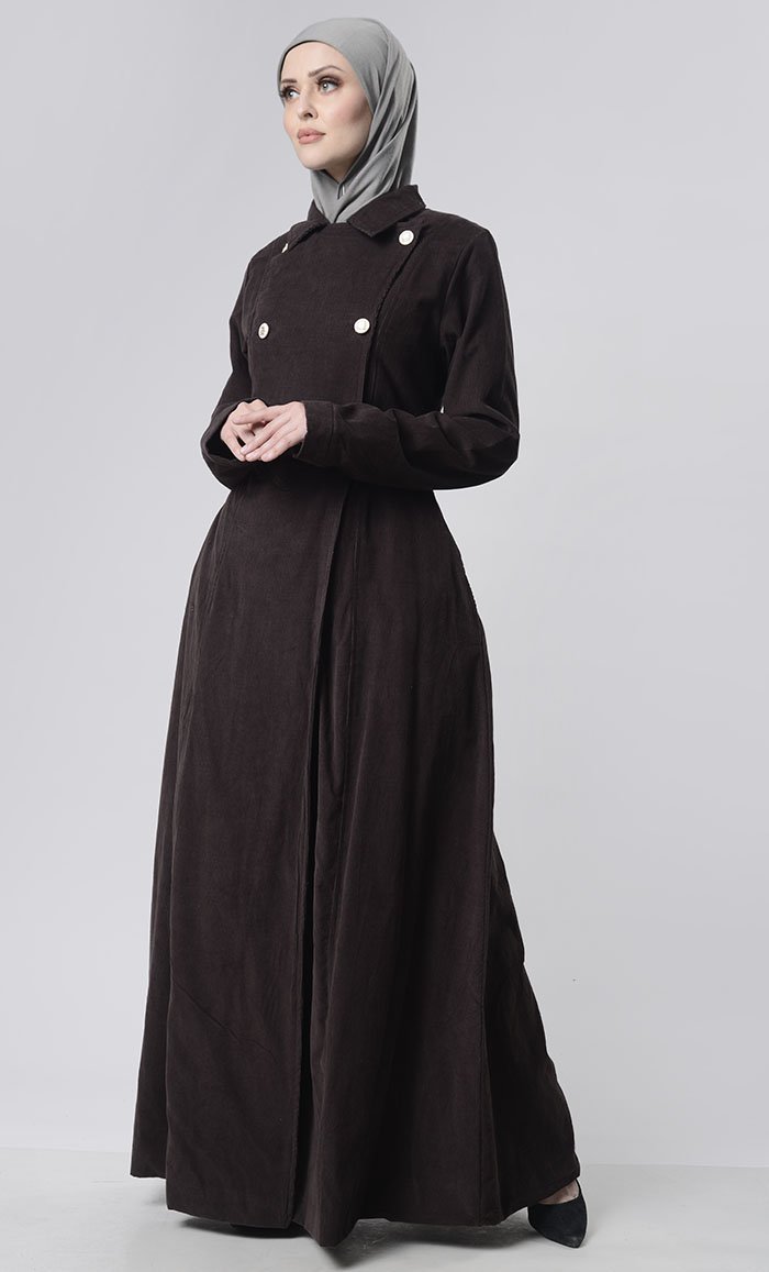 Front Bouble Side Button Corduroy Layer Jacket - EastEssence.com