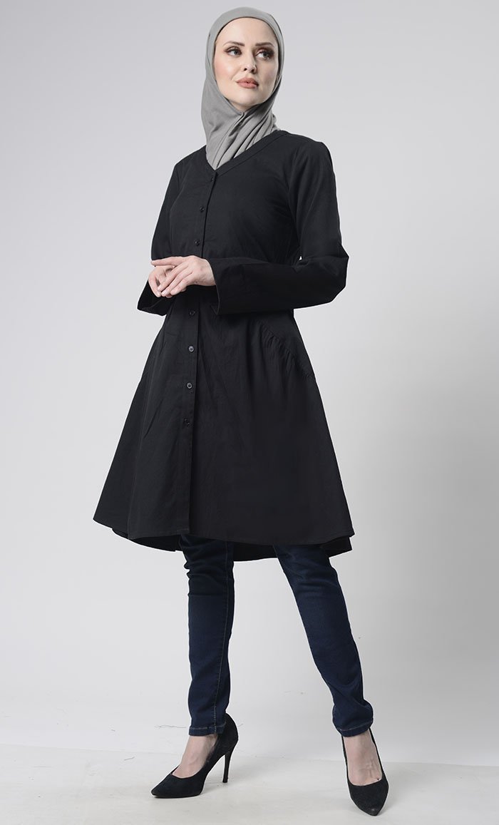 Front Button Down Basic Tunic