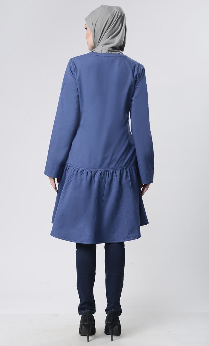 Front Button Down Basic Tunic - EastEssence.com