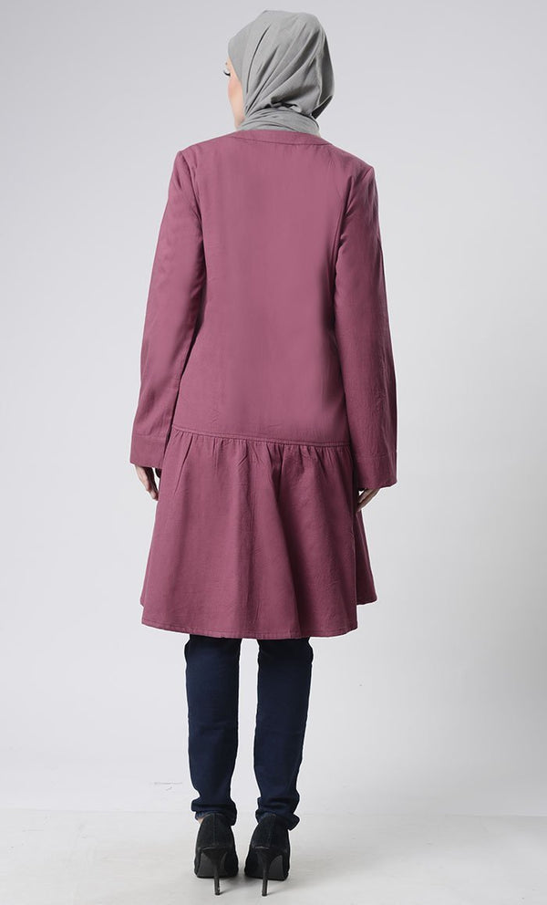 Front Button Down Basic Tunic - EastEssence.com