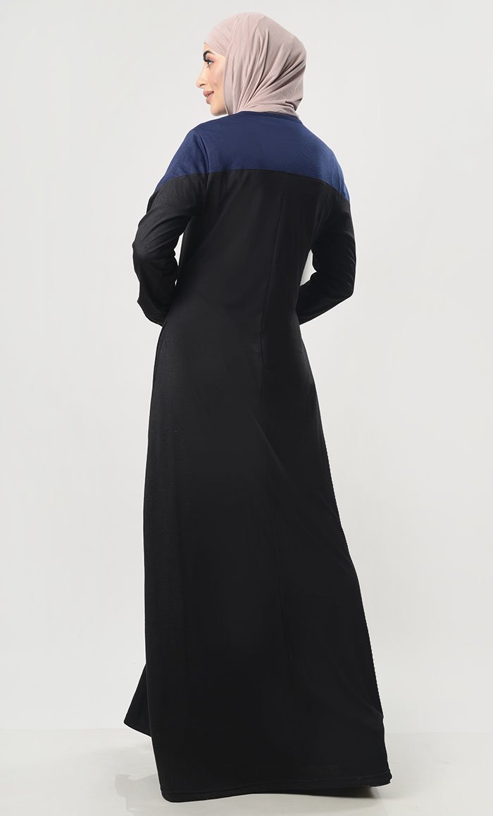 Front Button Down Jersey Modest Abaya - EastEssence.com