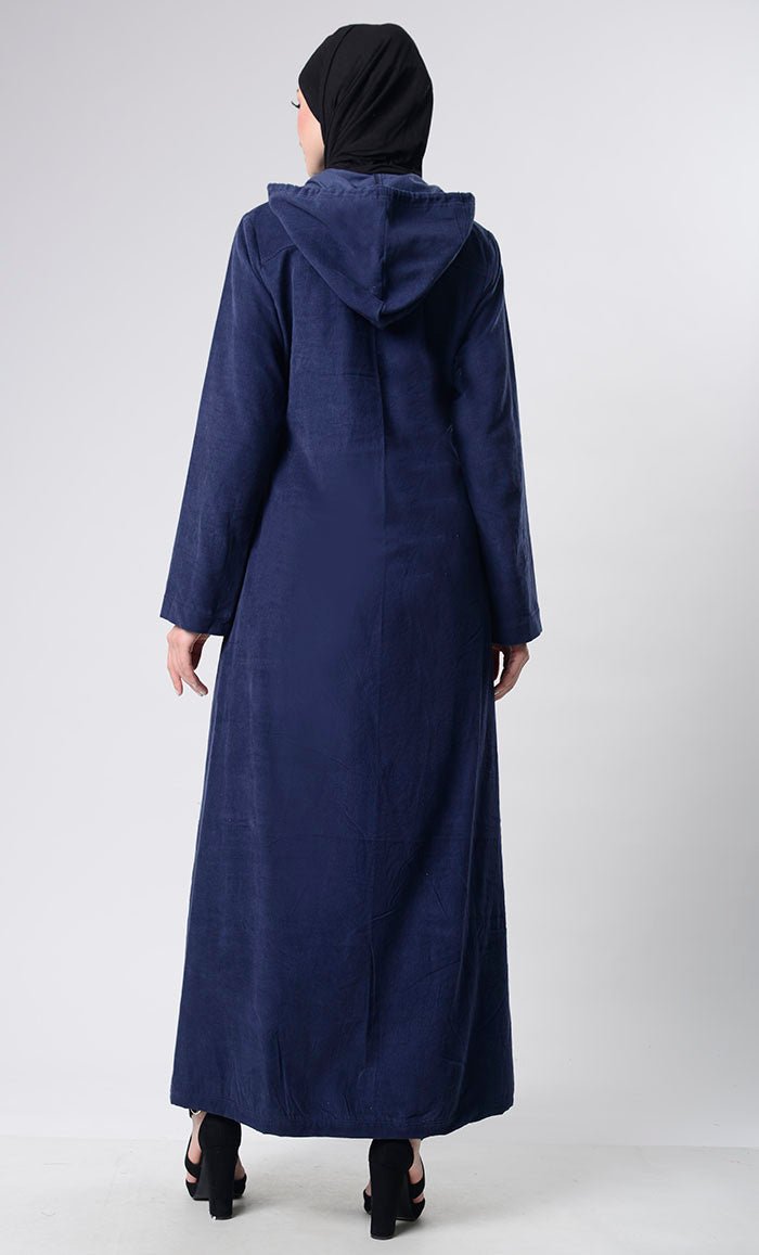 Front Knot Button Corduroy Layer Jacket