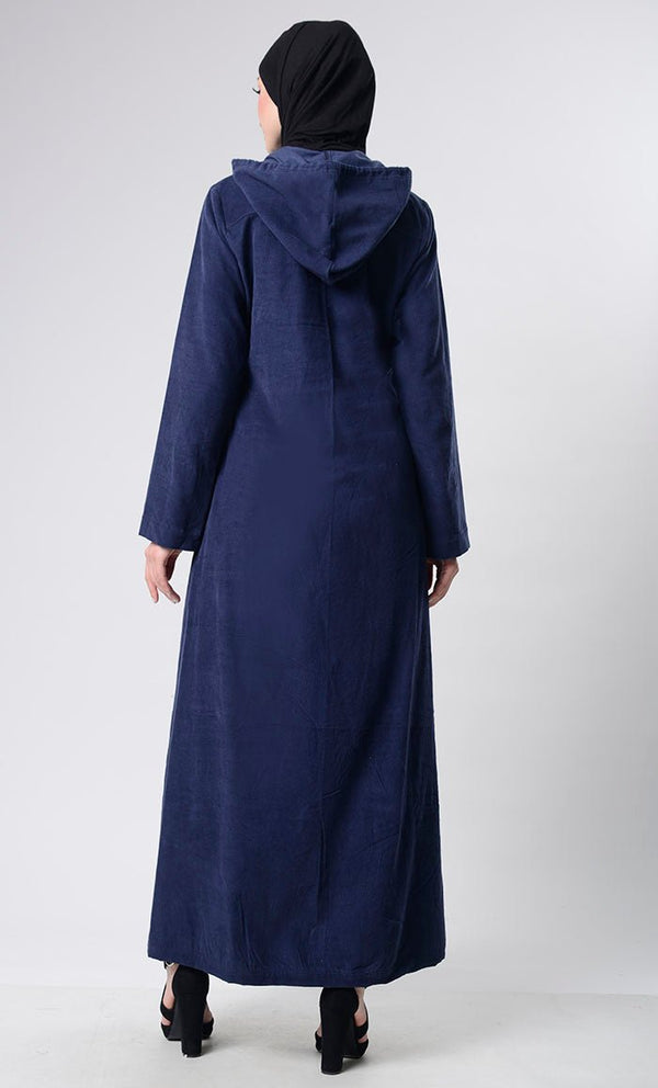 Front Knot Button Corduroy Layer Jacket