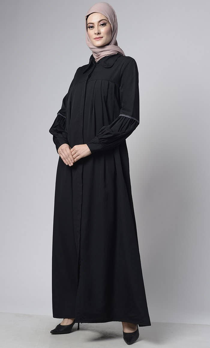 Front Pleated Everyday Stylish Abaya - EastEssence.com