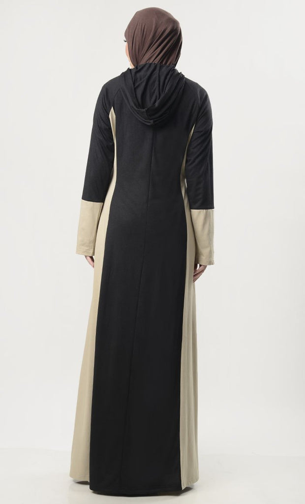 Front With Zipper Jersey Modest Abaya - EastEssence.com