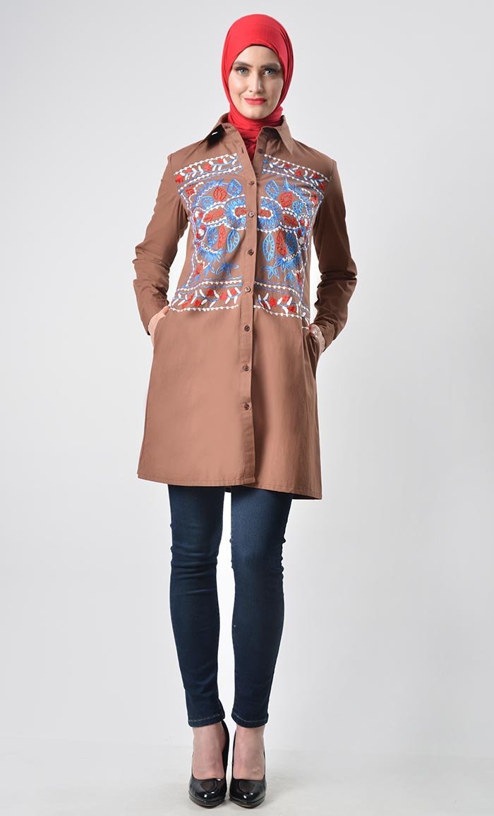 Full Detail Embroidered tunic - EastEssence.com