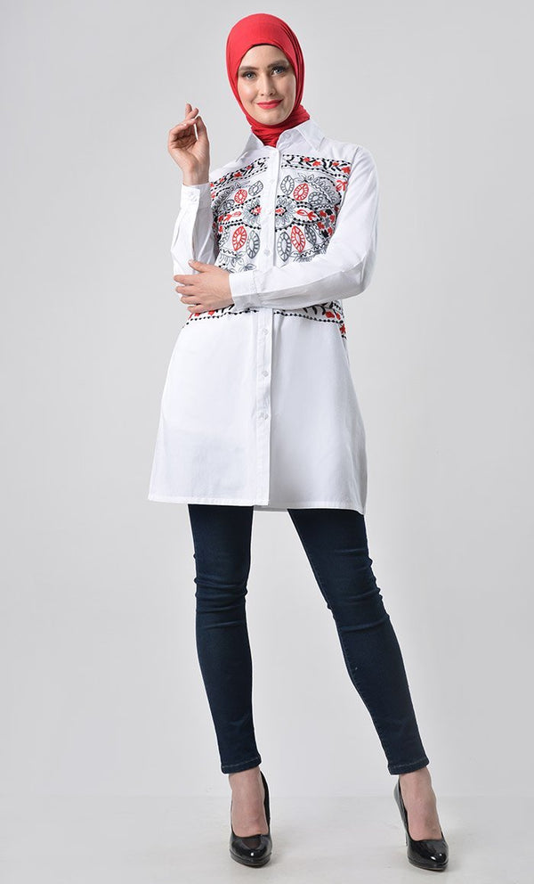 Full Detail Embroidered tunic - EastEssence.com