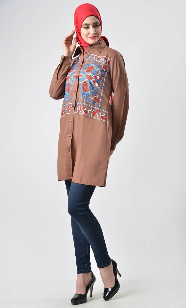 Full Detail Embroidered tunic - EastEssence.com