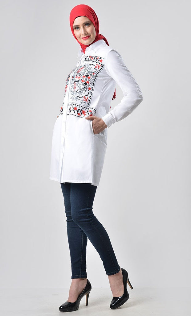 Full Detail Embroidered tunic - EastEssence.com