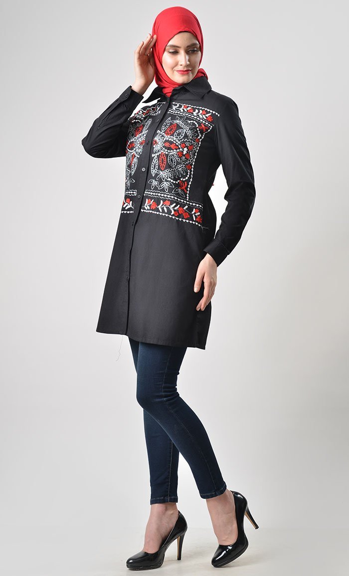 Full Detail Embroidered tunic - EastEssence.com