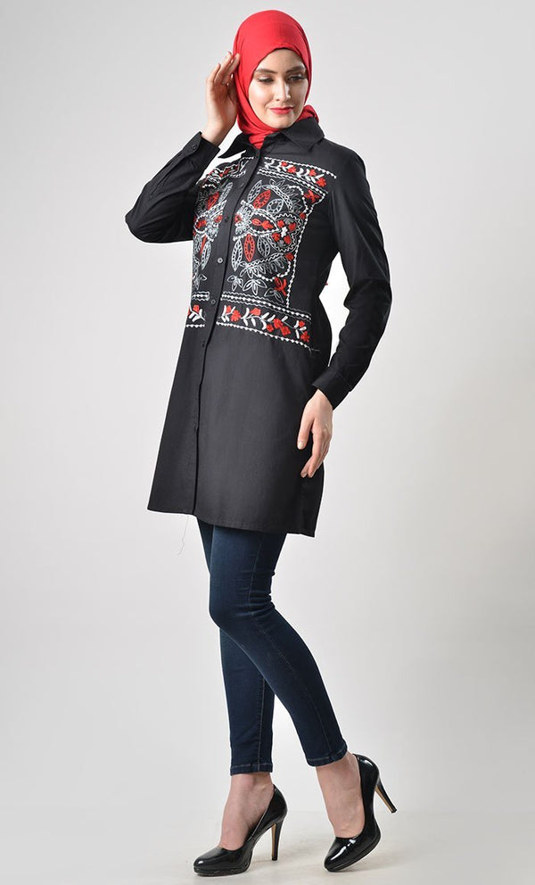 Full Detail Embroidered tunic - EastEssence.com