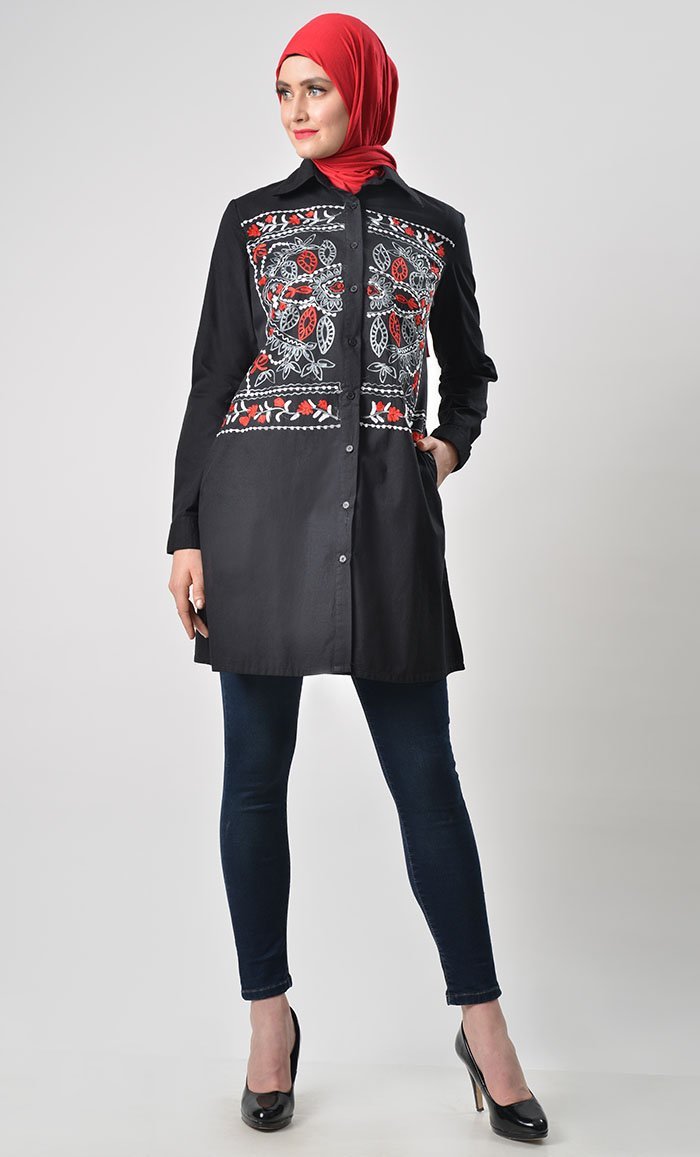 Full Detail Embroidered tunic - EastEssence.com
