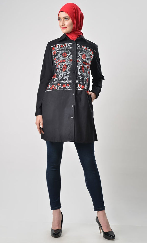 Full Detail Embroidered tunic - EastEssence.com