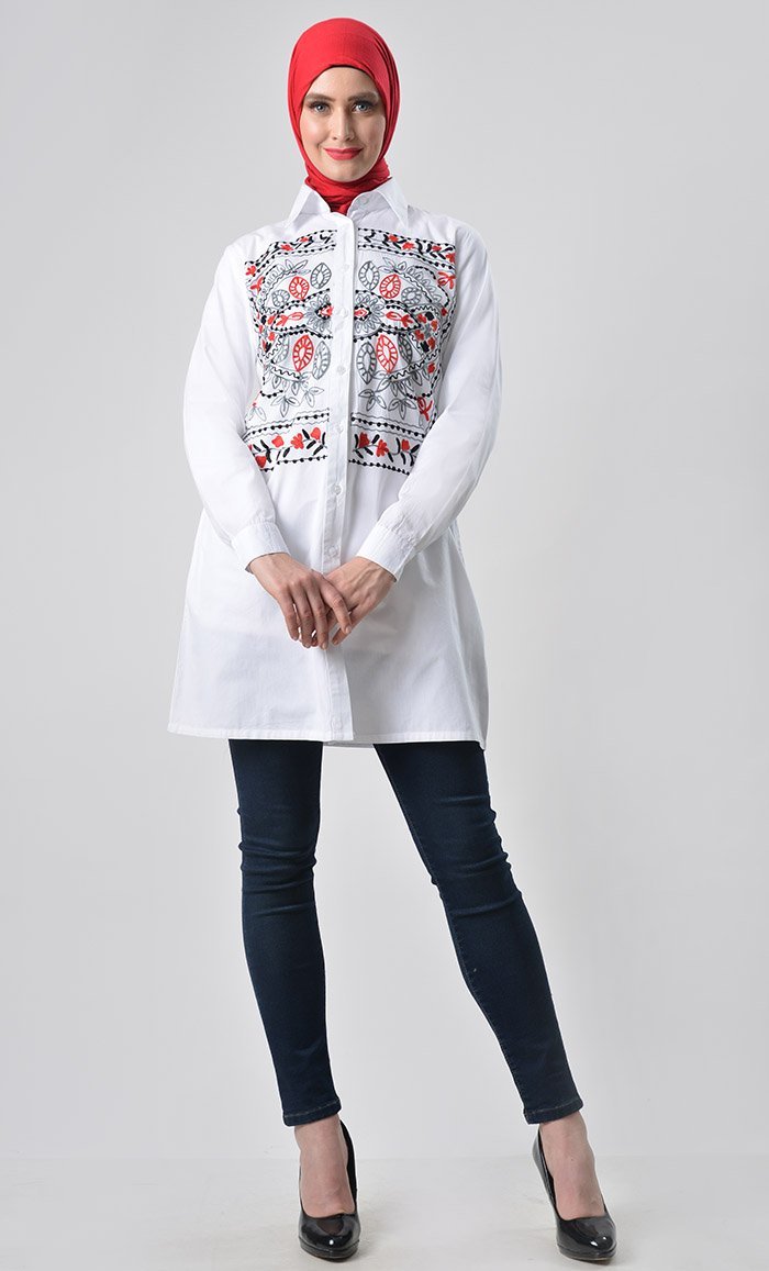 Full Detail Embroidered tunic - EastEssence.com