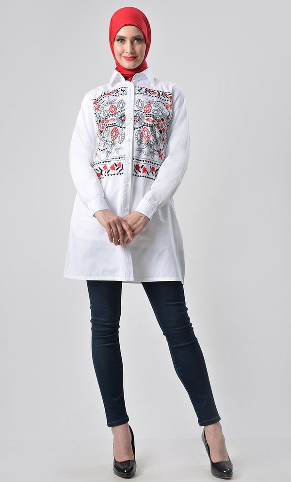 Full Detail Embroidered tunic - EastEssence.com